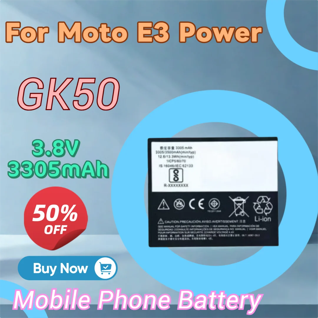 

New GK50 3.8V 3305mAh Mobile Phone Battery for Motorola Moto GK50 HC40 HC60 KC40 JE30 KE40 JE40