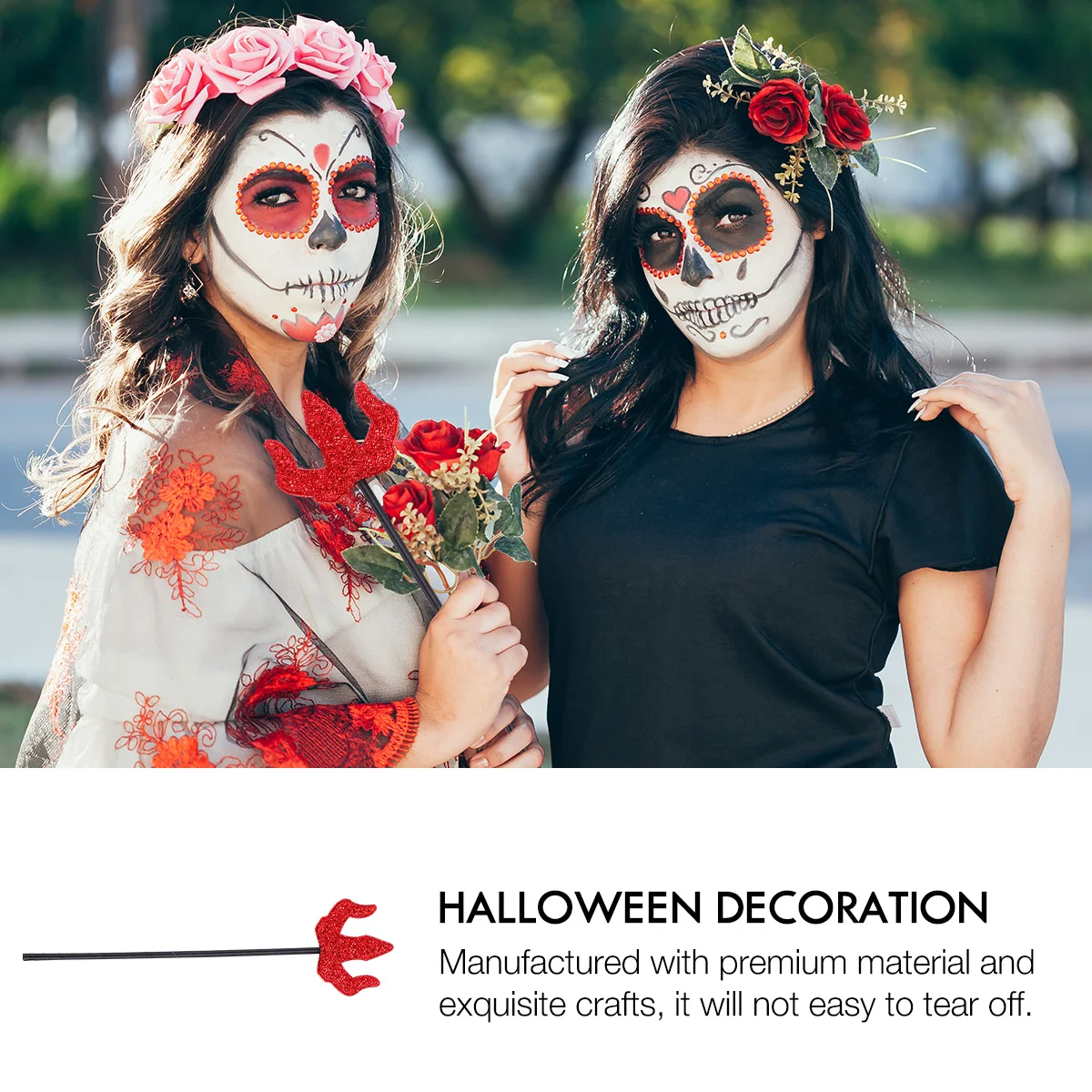 

4pcs Devil Horn Headband Set Halloween Cosplay Props With Trident For Party Costume Decoration Halloween Devil Costume Set