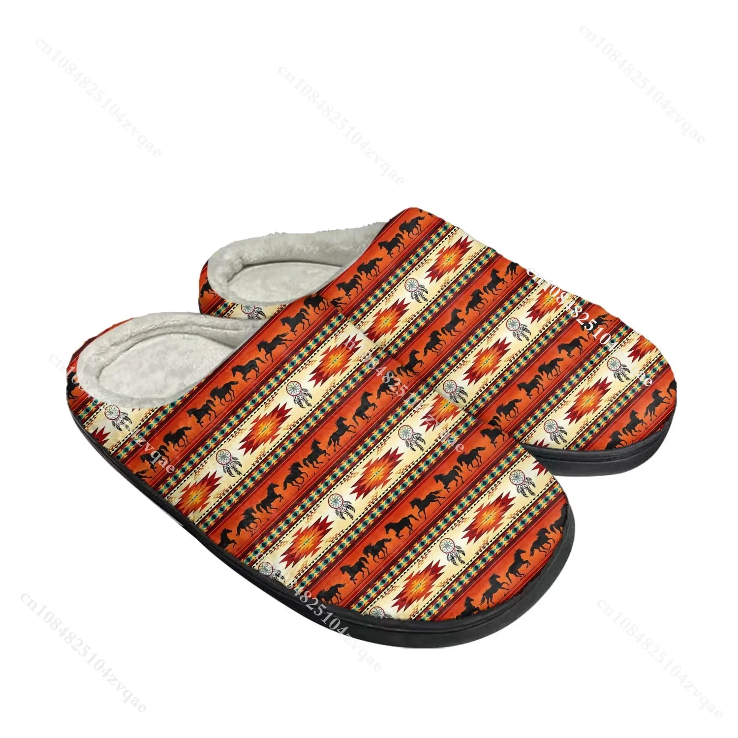 Ethnic Tribal Aztec Pattern Home Cotton Slippers Mens Womens Plush Bedroom Keep Warm Shoes Thermal Indoor Slipper Custom Shoe