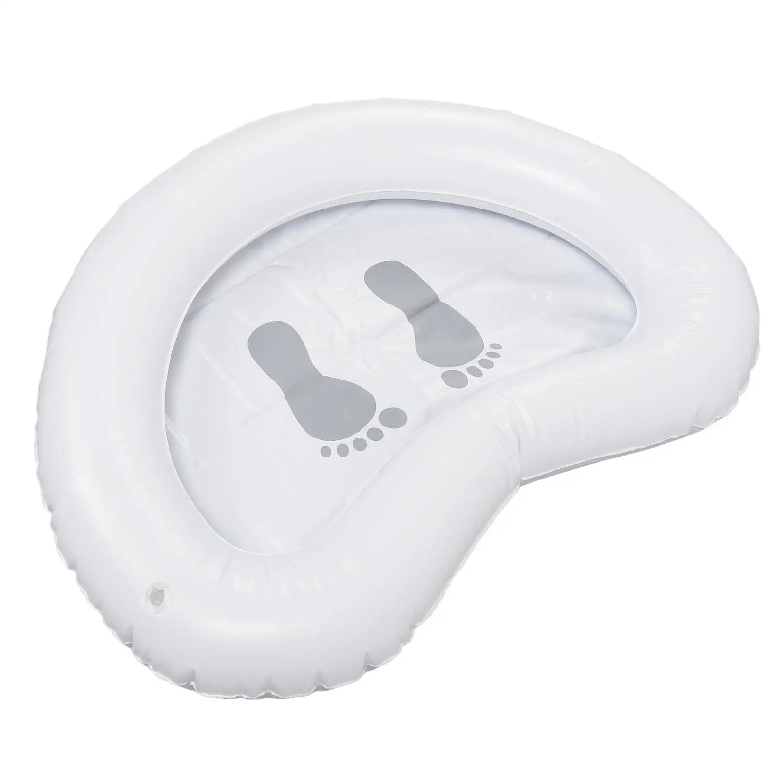 Inflatable Large Capacity Foot Bath Pool - Foldable, Leak-Resistant White Design with Inflator for Outdoor Use