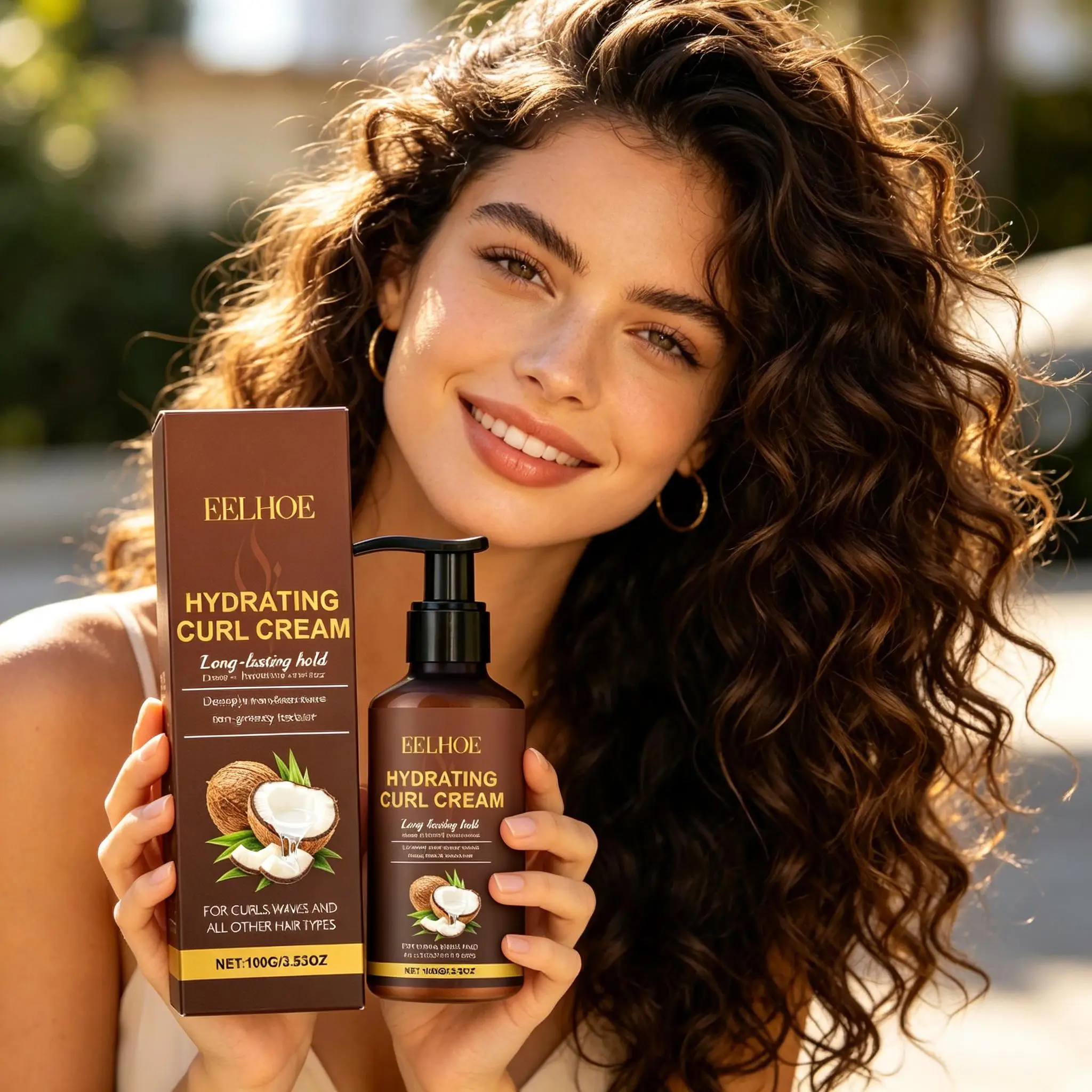 Curl Styling Cream Long Lasting Moisturize Smoothing Enhance Curly Elasticity Shine Lightweight Volumizing Wavy Curly Hair Cream