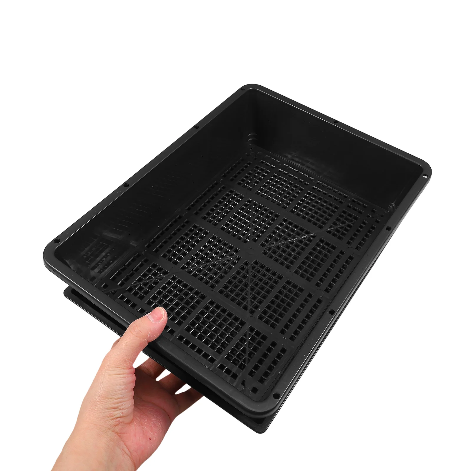 

1 set Succulent Seedling Tray Rectangular Design Drainage Bottom for Vegetable Gardening Supplies Plastic Pots