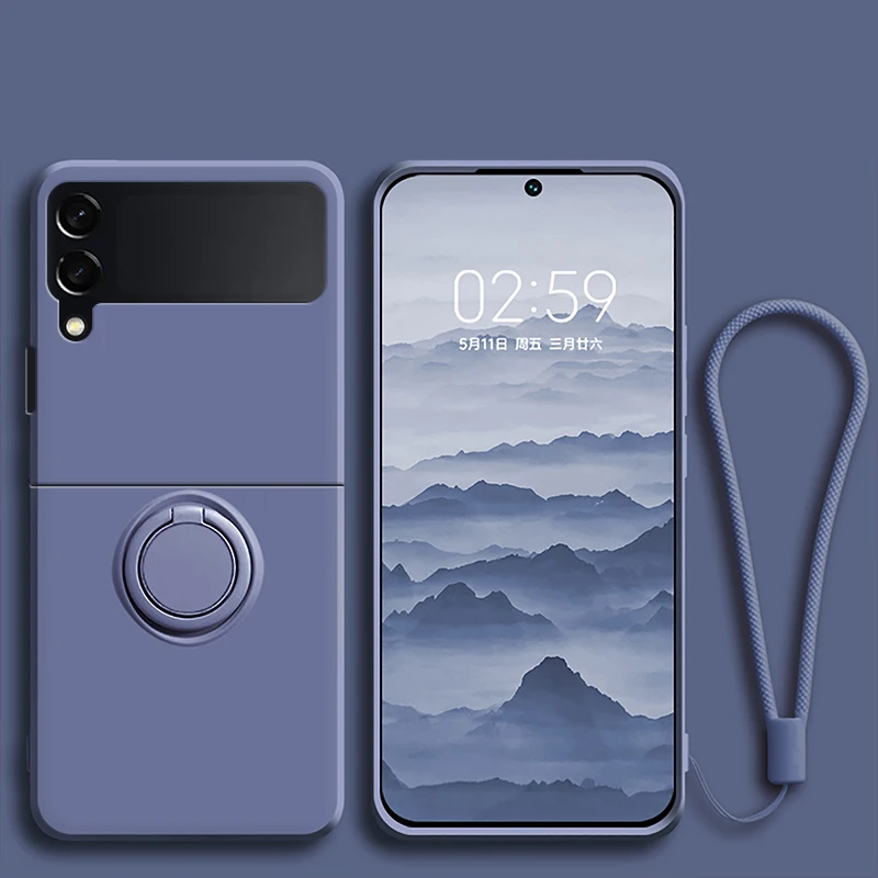 Luxuriöse Flüssigsilikon-Ringhalterung mit magnetischer Halterung für Samsung Galaxy Z Flip 3 4 5 6 7 8 Flip8 Flip7 5G Handyhülle – Detail 11
