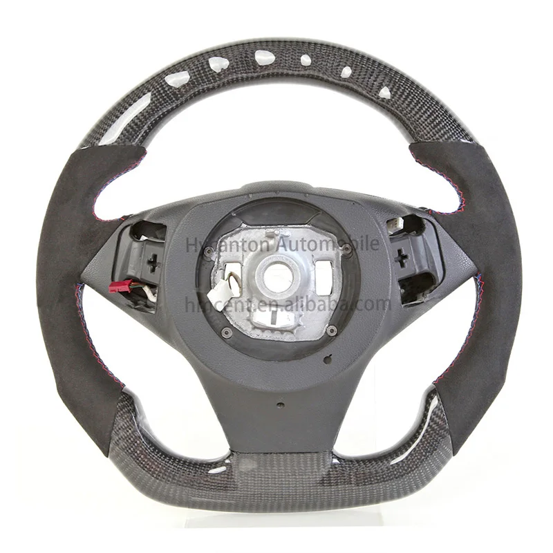 Factory direct wholesale price LED Alcantara carbon steering wheel m performance for BMW 5 Ser E60 E61 car steering wheel