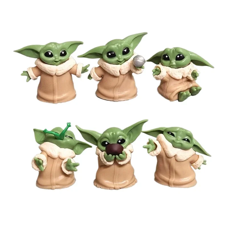 Star Wars 6 Stück Baby Yoda Hand Action figur Tischplatte militärische Action figuren Kinderspiel zeug Geburtstags geschenk