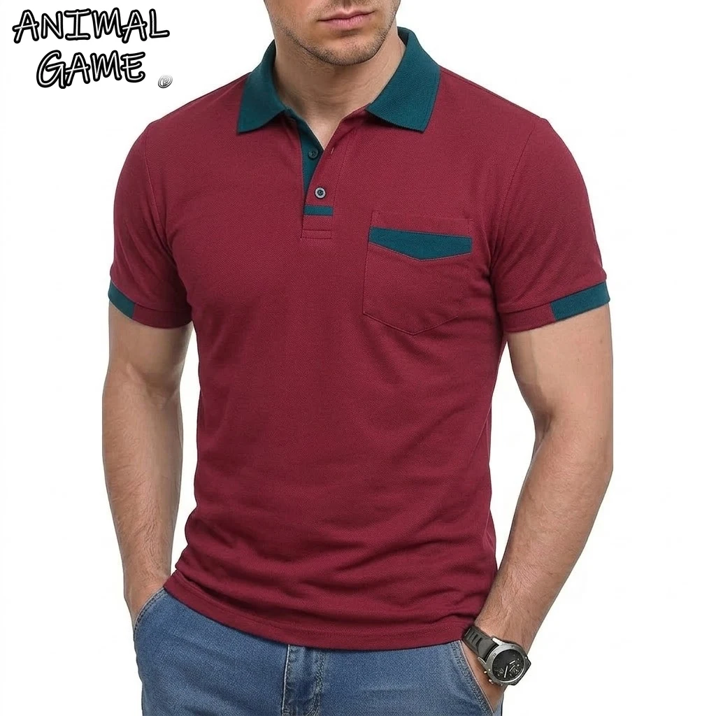 Camisetas Polo de Manga Corta para Hombre, Camisetas Casuales Clásicas con Cuello y Bolsillo, Camisetas Deportivas Transpirables de Lujo para Hombre
