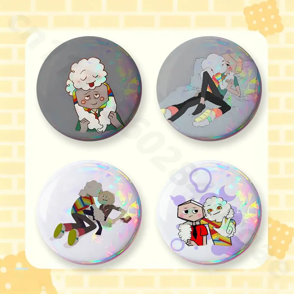Larry x Mr small 2 Pieces Set Badge Set Fashion Brooches for Women Men Backpack Accessory Bag Badge