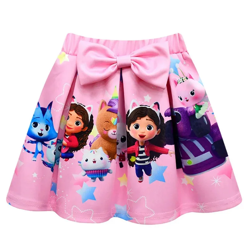 Gabby Dollhouse Costume Baby Girls Gabbys Dollhouse Dresses T-shirt Skirts Sets Gabby Cat Cosplay Costume Birthday Party Clothes