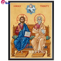 Diamante pittura icona della benedizione diamante ricamo grafico della santa trinca papà promossi icona dei sacri punto croce vendita decorazioni per la casa