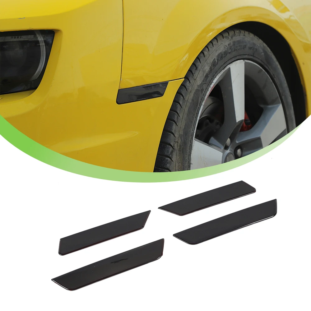 4-Pack Car Wheel Eyebrow Lamp Decoration Cover Trim for Chevrolet Camaro 2010 2011 2012 2013 2014 2015 Exterior Chromium Styling