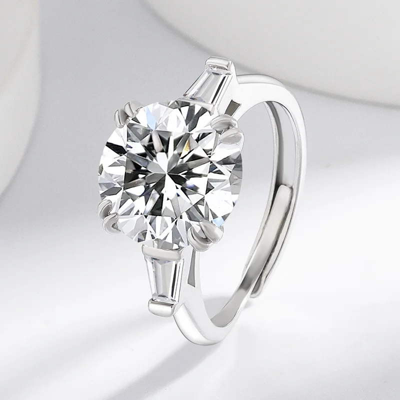 

925 Sterling Silver Ring Imitation Moissanite Diamond Ring Couple Fashion Simple Birthday Party Wedding Anniversary Jewelry Gift