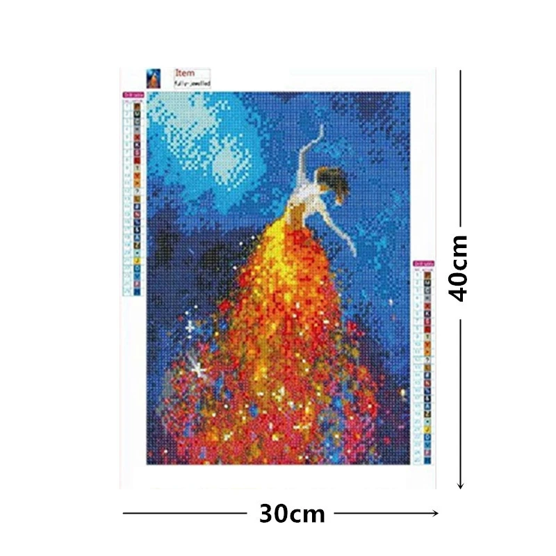 30 X 40 Cm DIY Full Round Drill Diamond Painting Gorgeous Girl Cross Stitch Embroidery