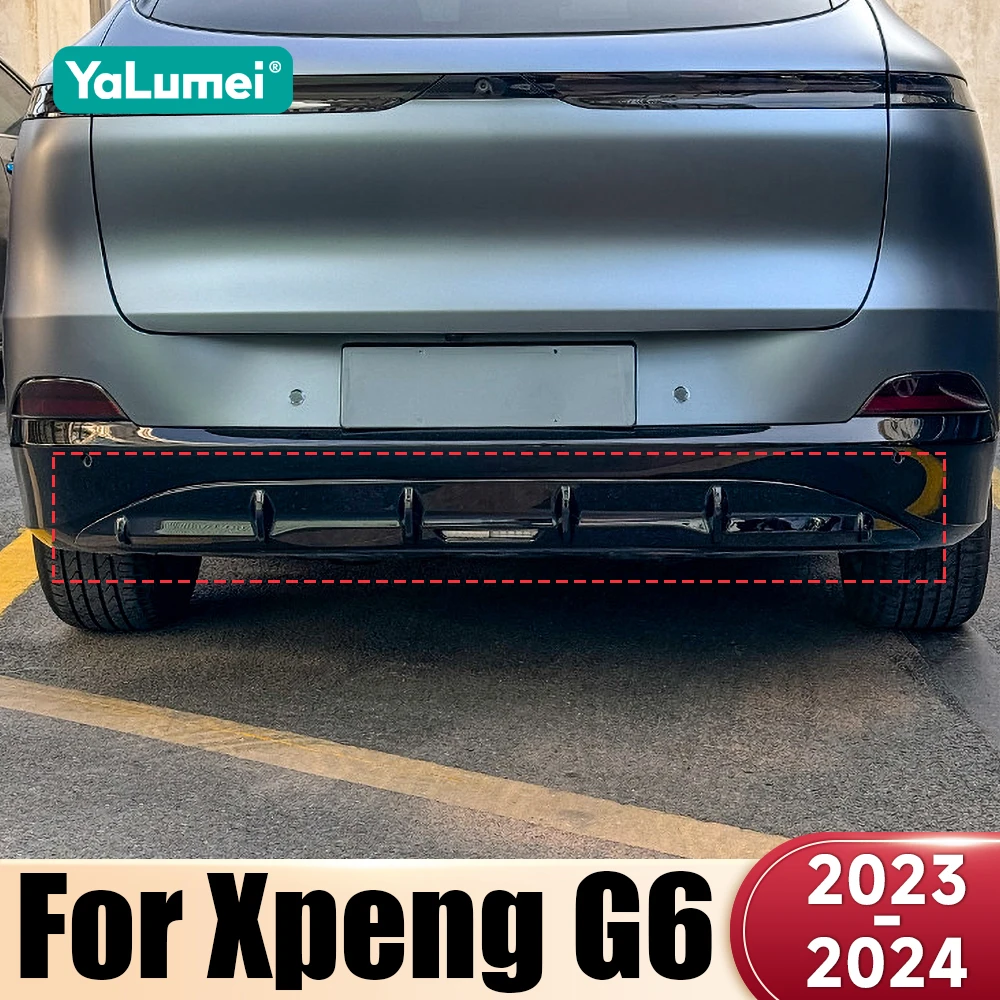 

For Xpeng G6 2023 2024 Black ABS Car Rear Bumper Lip Spoiler Exterior Styling Decoration Sporty Upgrade Exterior Accessories