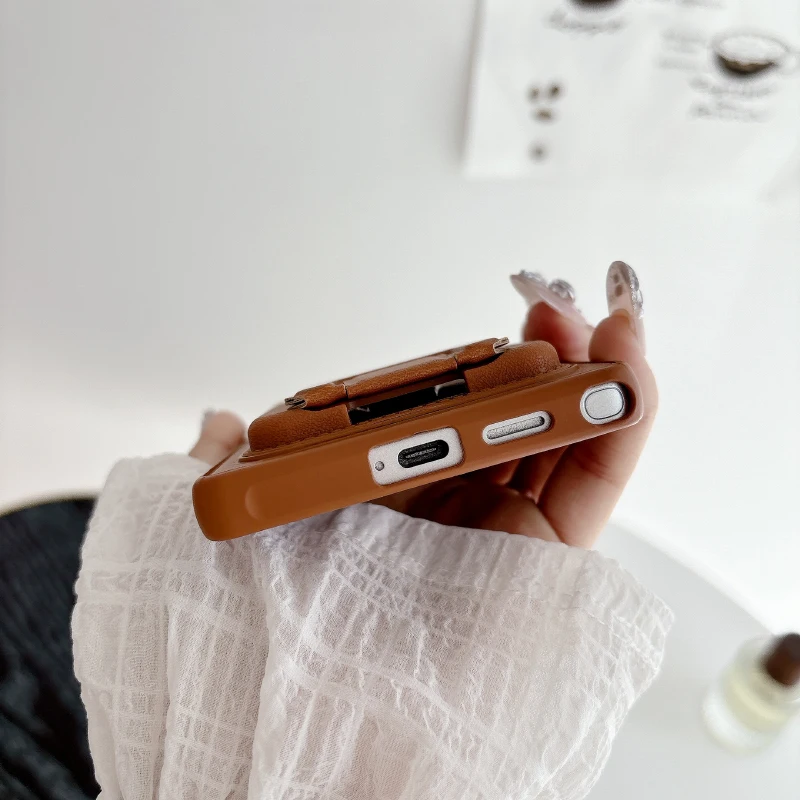 Funda de teléfono con ranura para tarjetas y soporte plegable Invisible para Samsung S25 S24 S23 S26 Ultra Plus FE A56 A55 A54 A36 A35 A17 A16 A15