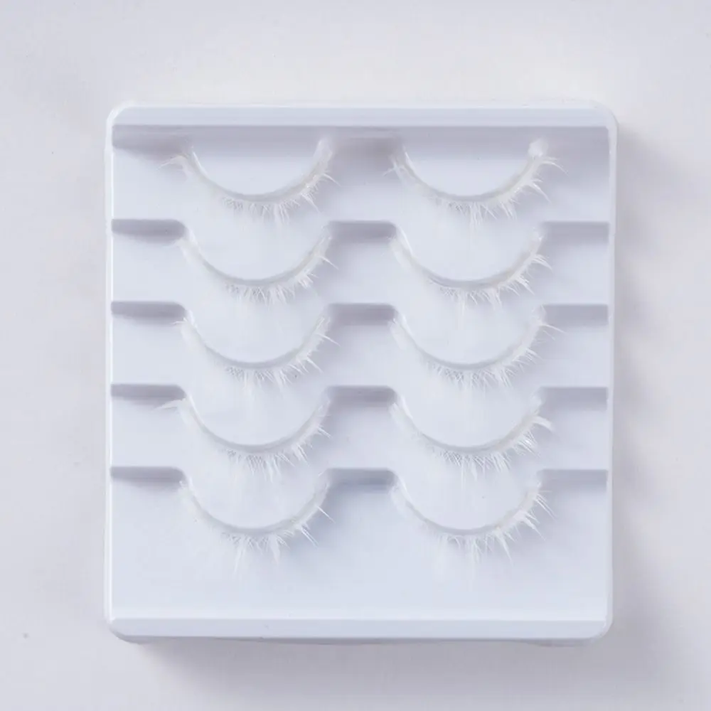 White White Anime Eyelashes Japanese Style 3D Manga Lashes Manga Anime Cosplay Eyelashes for Halloween Party Stage Masquerade