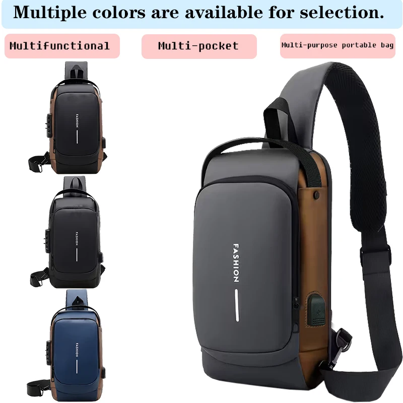 Sleek Contrast Multi-Color Sling Bag Multi-Pocket Adjustable-Strap Lightweight for Daily Commute Casual Stylish Bag