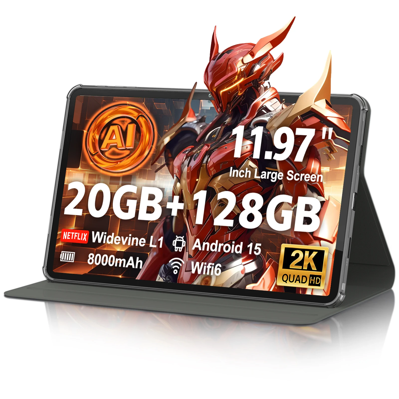 

12inch Tablet Pc with 8-Core Processor A733 Ai Smart Chip, 20Gb+128Gb Memory, 2000*1200 Ips Display, Gaming, Video, Entertainment, Office Tablet