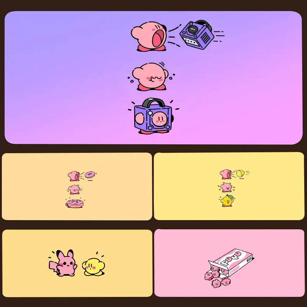 Kawaii อุปกรณ์เสริมสําหรับเล่นเกมสีชมพู Writing Pad น่ารัก K-Kirbys เมาส์ Pad เกมอะนิเมะเกม XXL บ้าน HD โต๊ะคอมพิวเตอร์ Mats Office SUPP