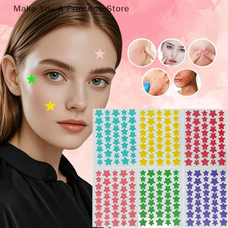 

200/400PCS Colorful Combination Acne Patches Star Heart Type Pimple Sticker PE Facial Concealer Acne Marks Cover Patches