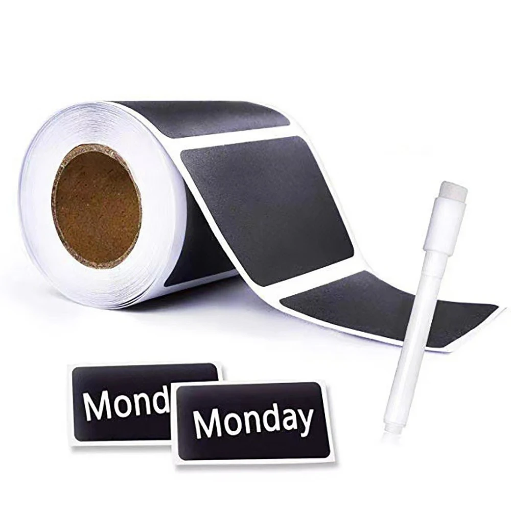 120 PCS/roll 5.5*3.5CM PVC Blackboard sticker Gift Wrap Self-adhesive Labels Writable Sticker Personalised DIY Supplies