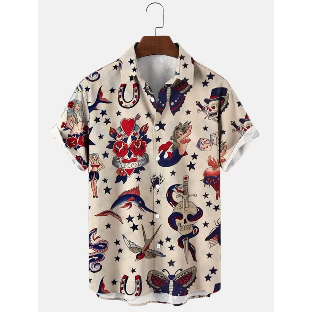 Heren Shirt Zomer Casual Mode Korte Mouwen Shirt Voor Heren Losse Ademende Hawaiiaans Shirt Man Casual Heren Kleding Top