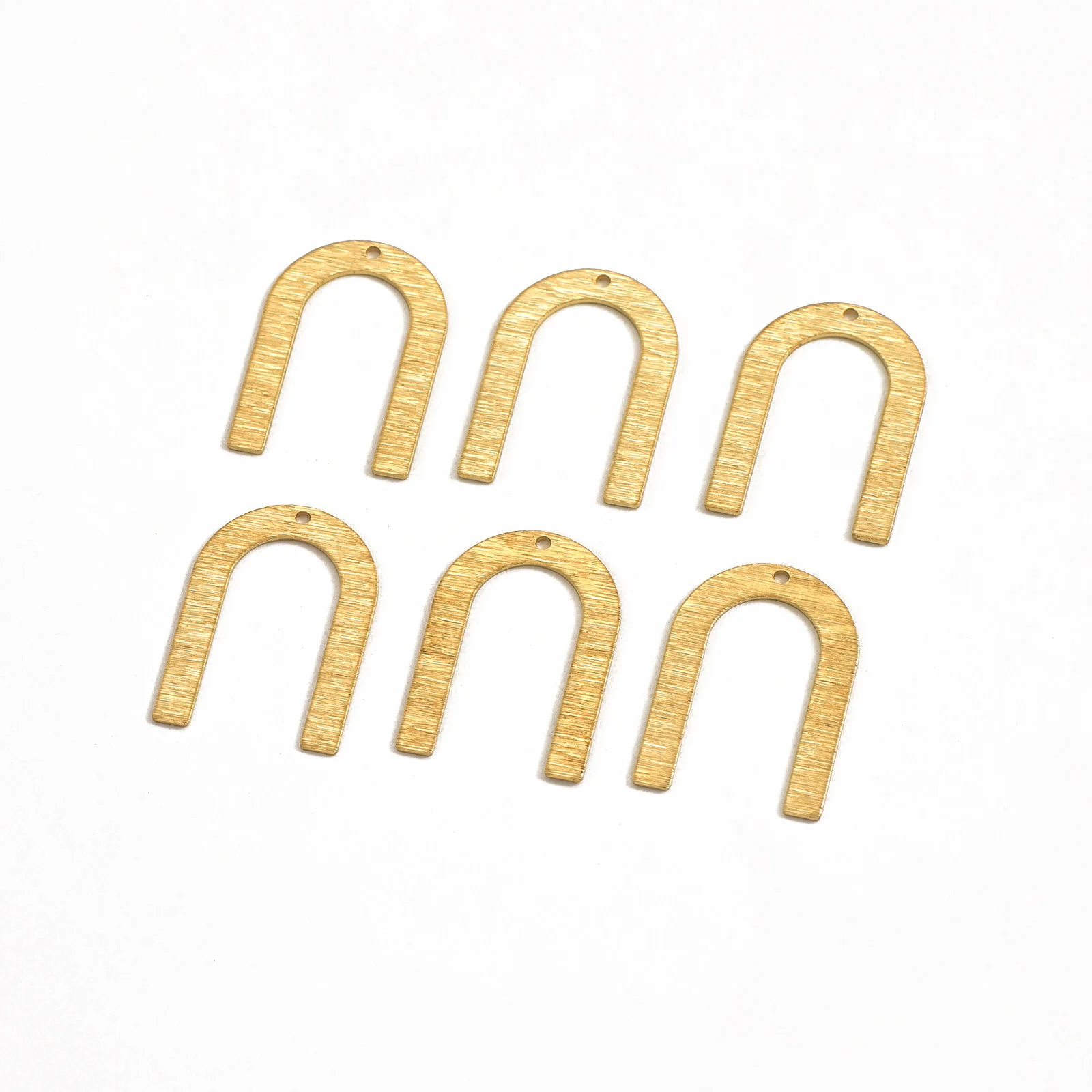 10PCS double-sided brushed single hole U-shaped pendant holder, handmade DIY accessories for women's jewelry production