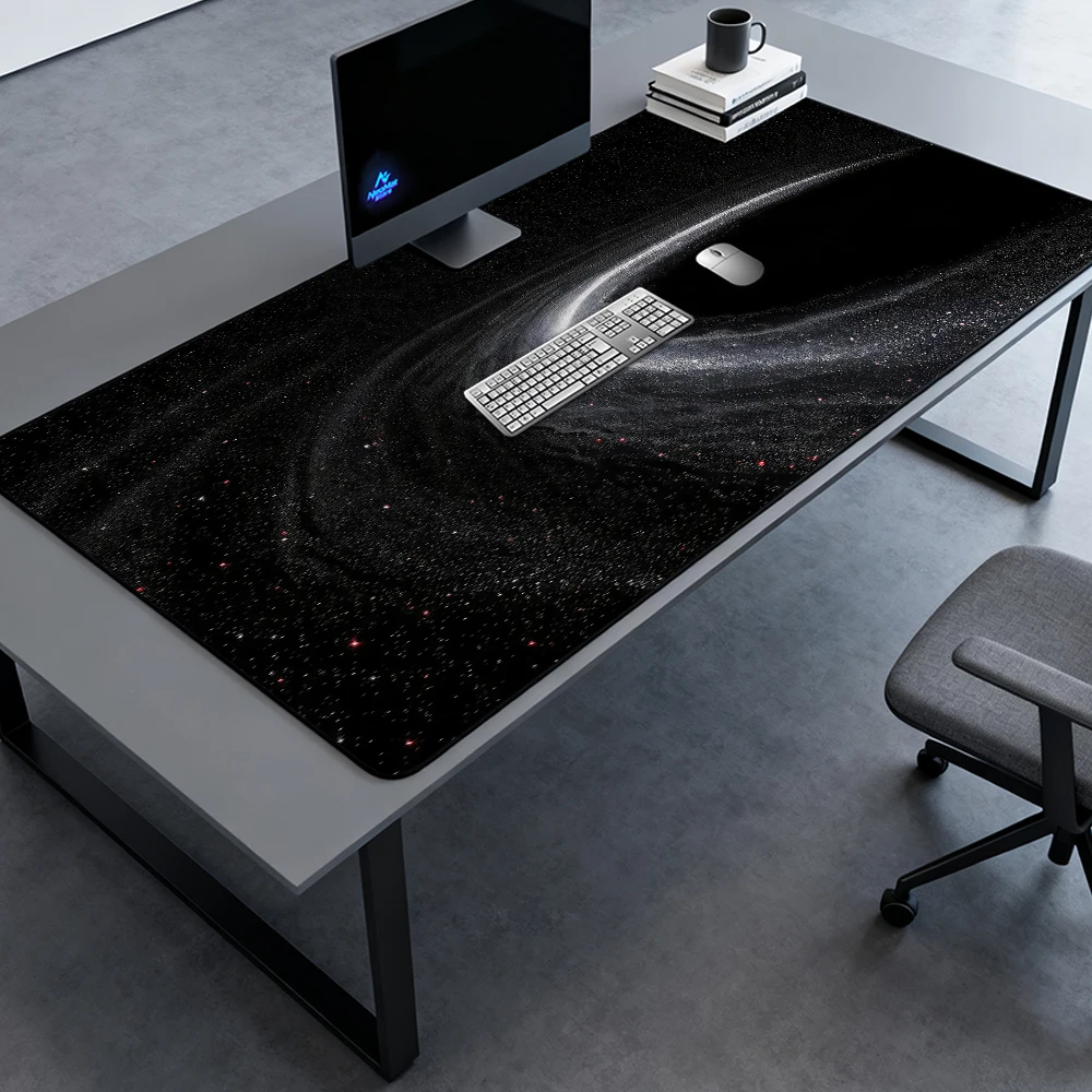 Space Galaxy Mouse Pad Large Gaming Mouse Pad 1400x600 1600x600 White 5mm Cosmic Black Deskmat Mousepad Universe Setup Giant Pad