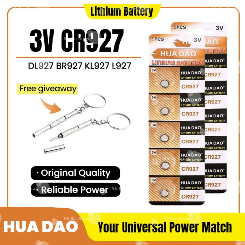 

CR927 3V Lithium Coin Cell Battery, 30mAh Child Resistant Safe Long Lasting, 927 5011LC LM927 DL927 Replacement