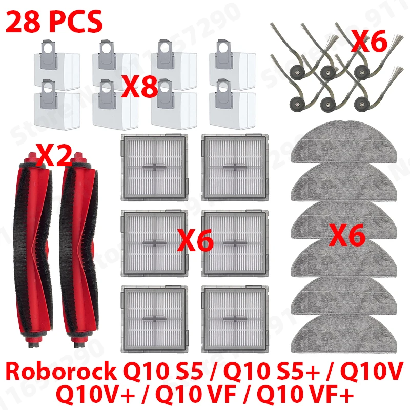 Voor Roborock Q10 S5 / Q10 S5+ / Q10V / Q10V+ / Q10 VF / Q10 VF+ Onderdelen Hoofdborstel Hepa Filter Stofzak Stofzuiger Accessoires - afbeelding 1