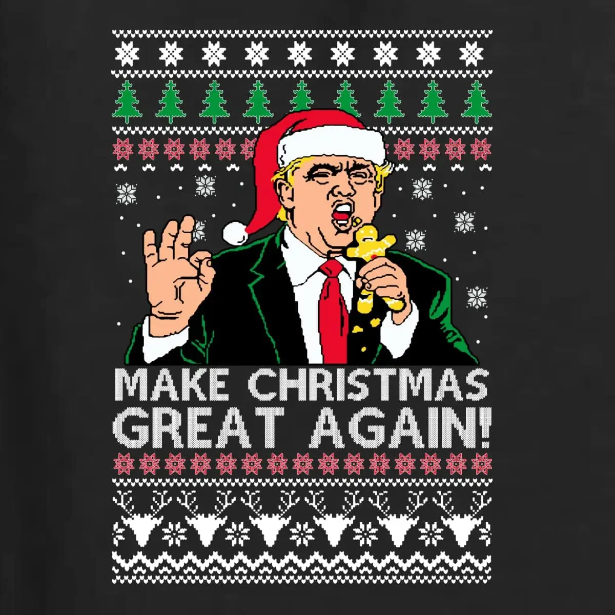 Make Christmas Great Again Funny Donald Trump Santa Xmas Ugly Christmas Sweater Men's T-Shirt