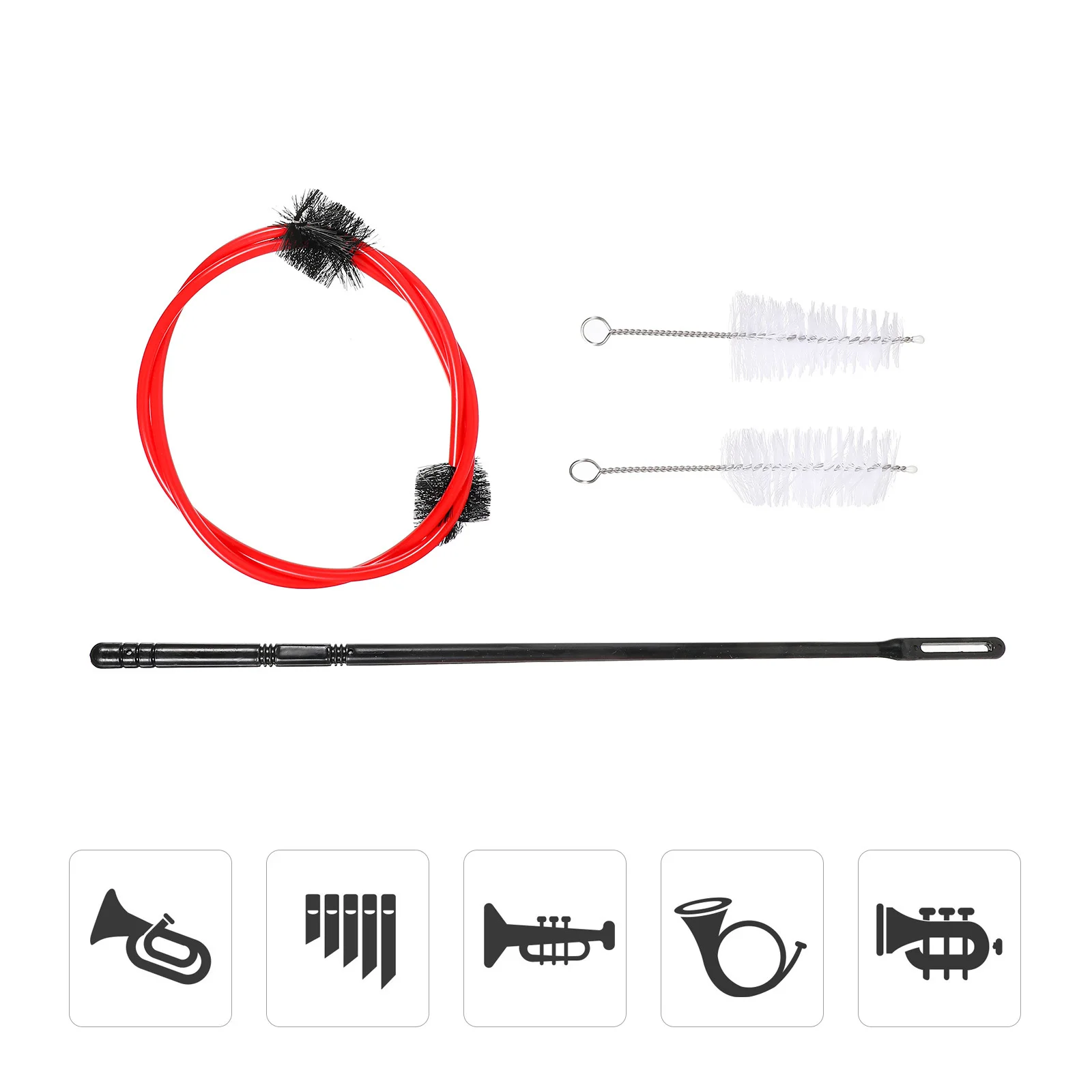 Set di spazzole per pulizia cornetta da 4 pezzi Kit di accessori per spazzole per serpette professionali durevoli per la manutenzione della tromba