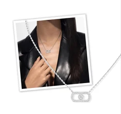 925 Luxury Jewelry High end Series Mobile Diamond Women's My Move Necklace Can be worn by both men and women,neutral.gift