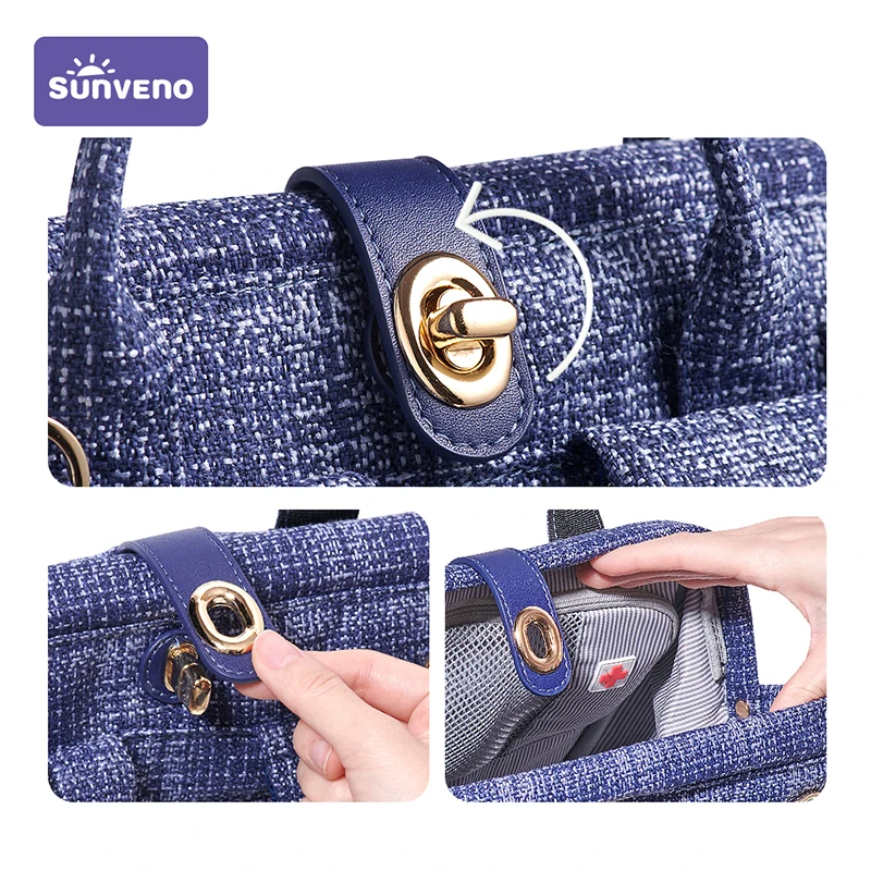 Sunveno-Bolsa de pañales de moda, cambiador de pañales de alta calidad, mochila de maternidad, organizador de cochecito, bolsas de bebé para mamá,