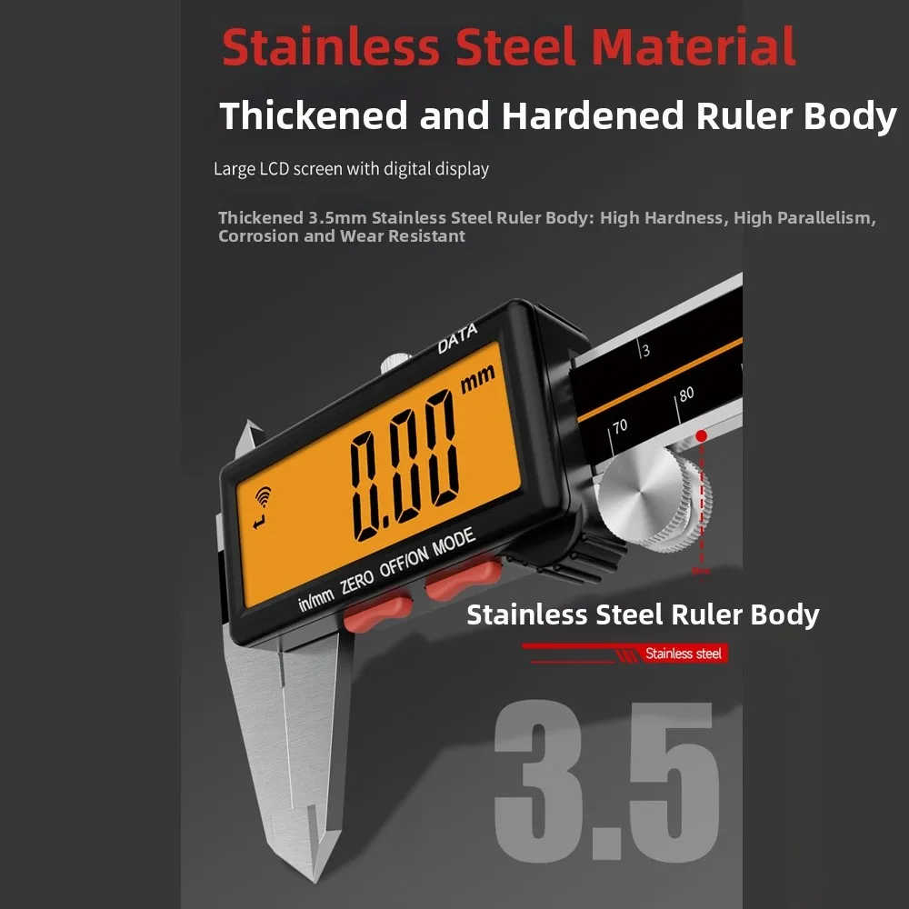 calibrador-digital-de-150-mm-diseno-de-acero-inoxidable-con-pantalla-lcd-naranja-y-precision-de-001-mm-para-tareas-de-medicion-de-grado-profesional