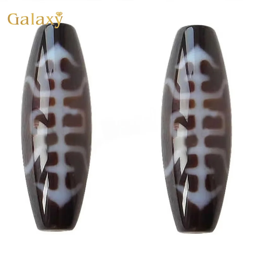 

1PC Prayer MalaTibetan Mystical Dzi Oval Grade AAA Agates Beads 12x38mm For Jewelry Making DIY Bracelet Necklace Charms Findings