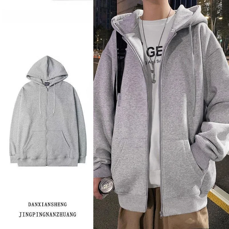 

Мужская толстовка с капюшоном American Sle Jaet, весна-осень-зима, новая спортивная одежда на молнии, повседневная свободная посадка, длинная молодежная мода