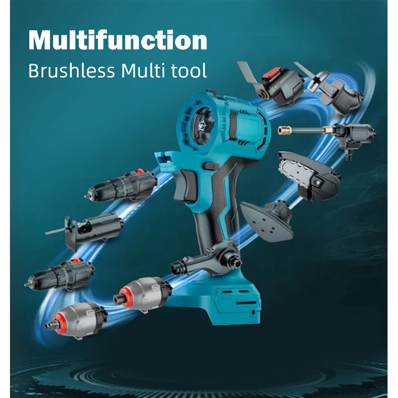 Imagem -02 - Cordless Oscillating Multi Tool Ferramenta Portátil para Makita Multi Chainsaw Drill Jig Alternando Saw sem Bateria