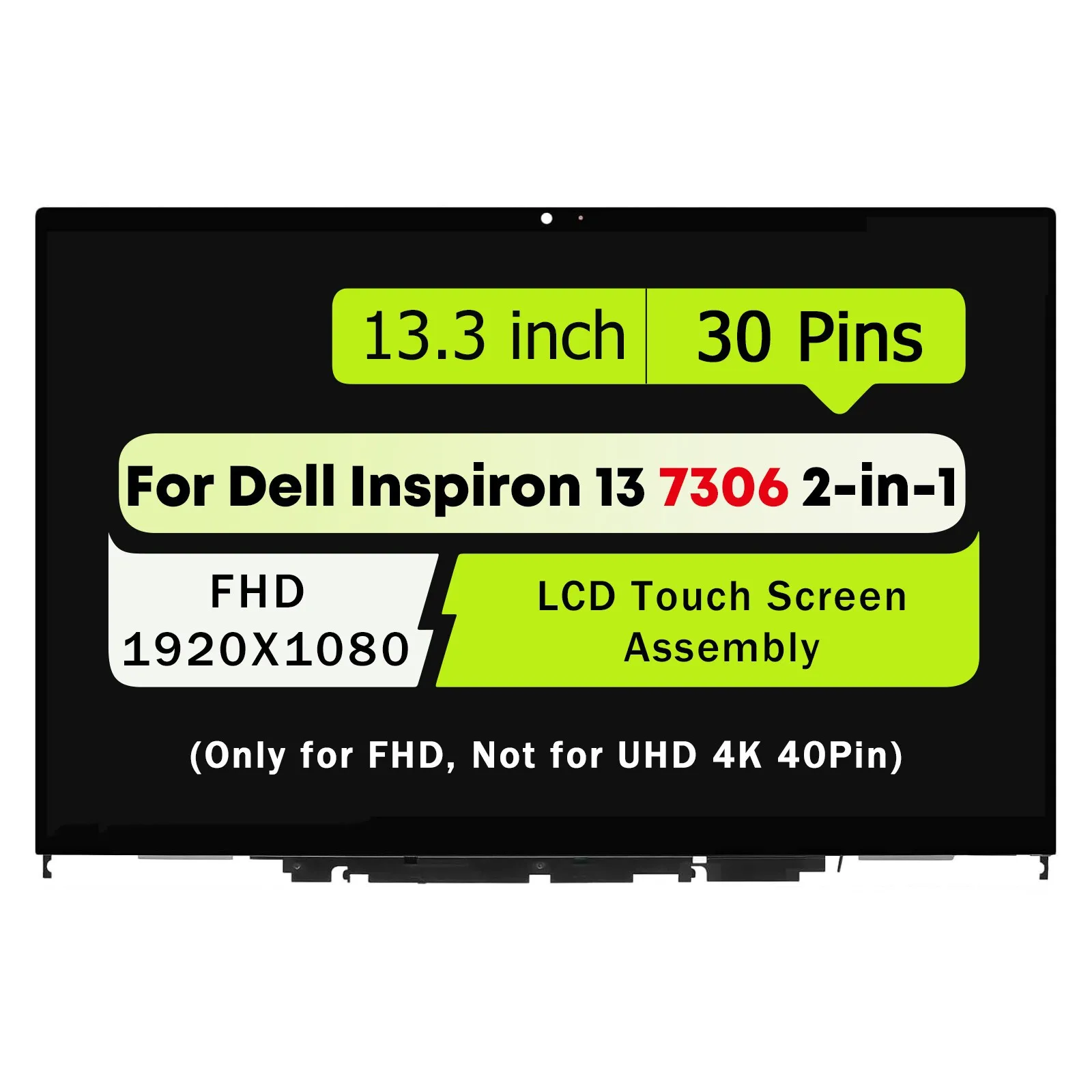 

0H1MJ8 VM8JR для Dell Inspiron 7306 2-в-1, 13,3-дюймовая сенсорная ЖК-панель FHD с рамкой, 1920x1080