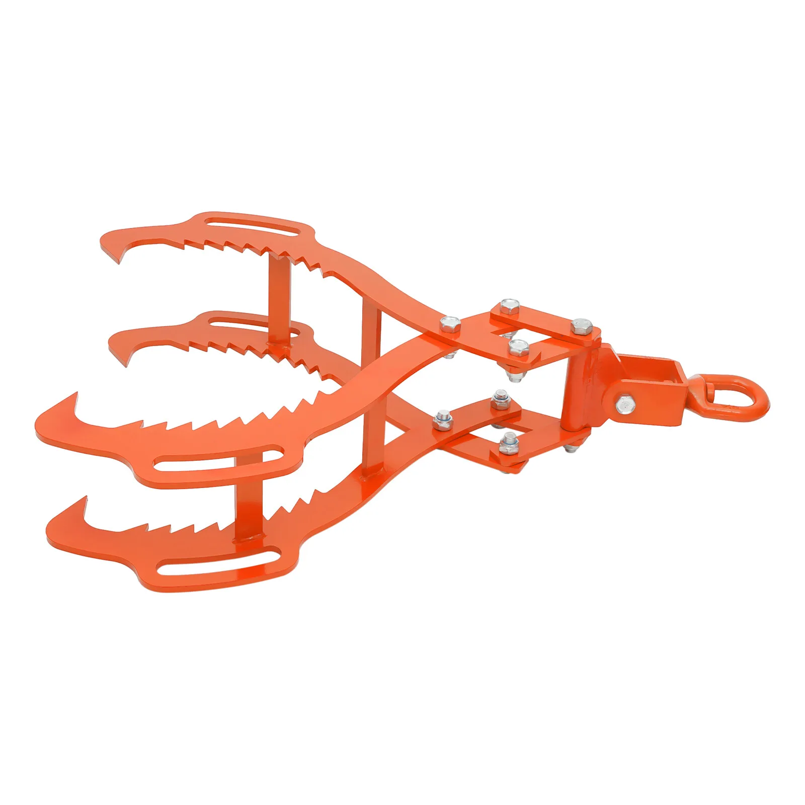 1.2T/2645.55lbs 4-مخالب سجل رفع ملقط الكربون الصلب الأخشاب رفع ملقط البرتقال لشاحنة ATV جرار