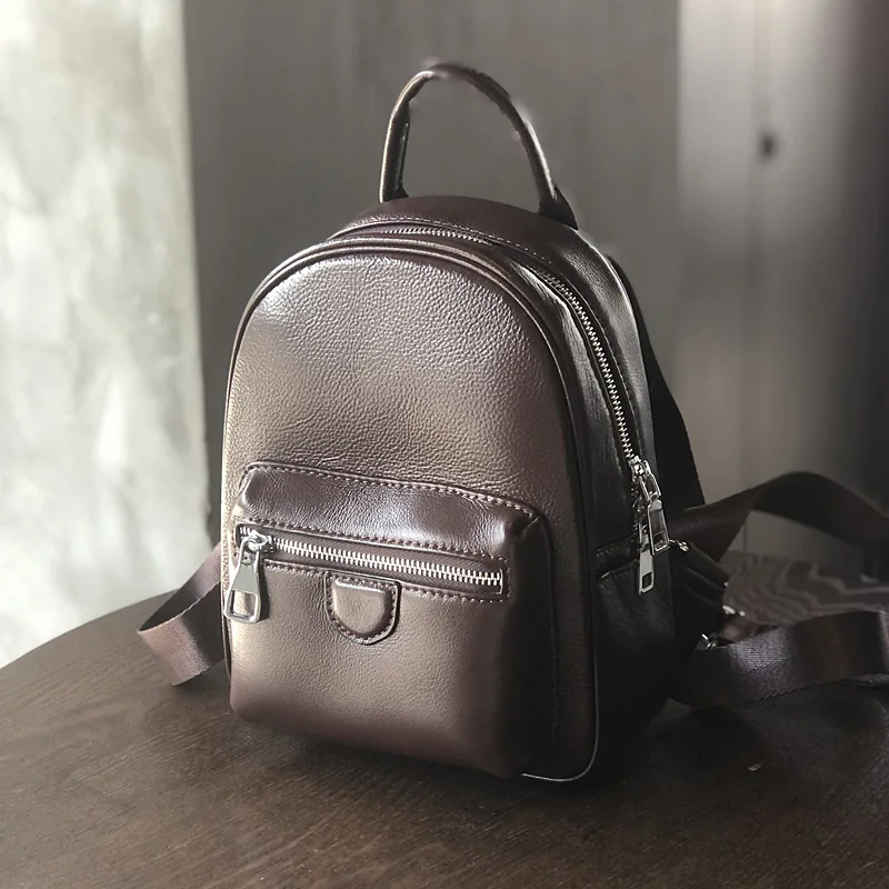 

Leather Backpack Women's New 2022 All-Match First Layer Cowhide Large Capacity Small Backpack Casual Retro Backpack
