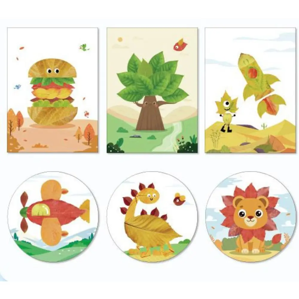 Papieren blad schilderij sticker boeken educatief speelgoed handgemaakte DIY pasta materiaal kit leuke cartoon cartoon sticker boek peuters