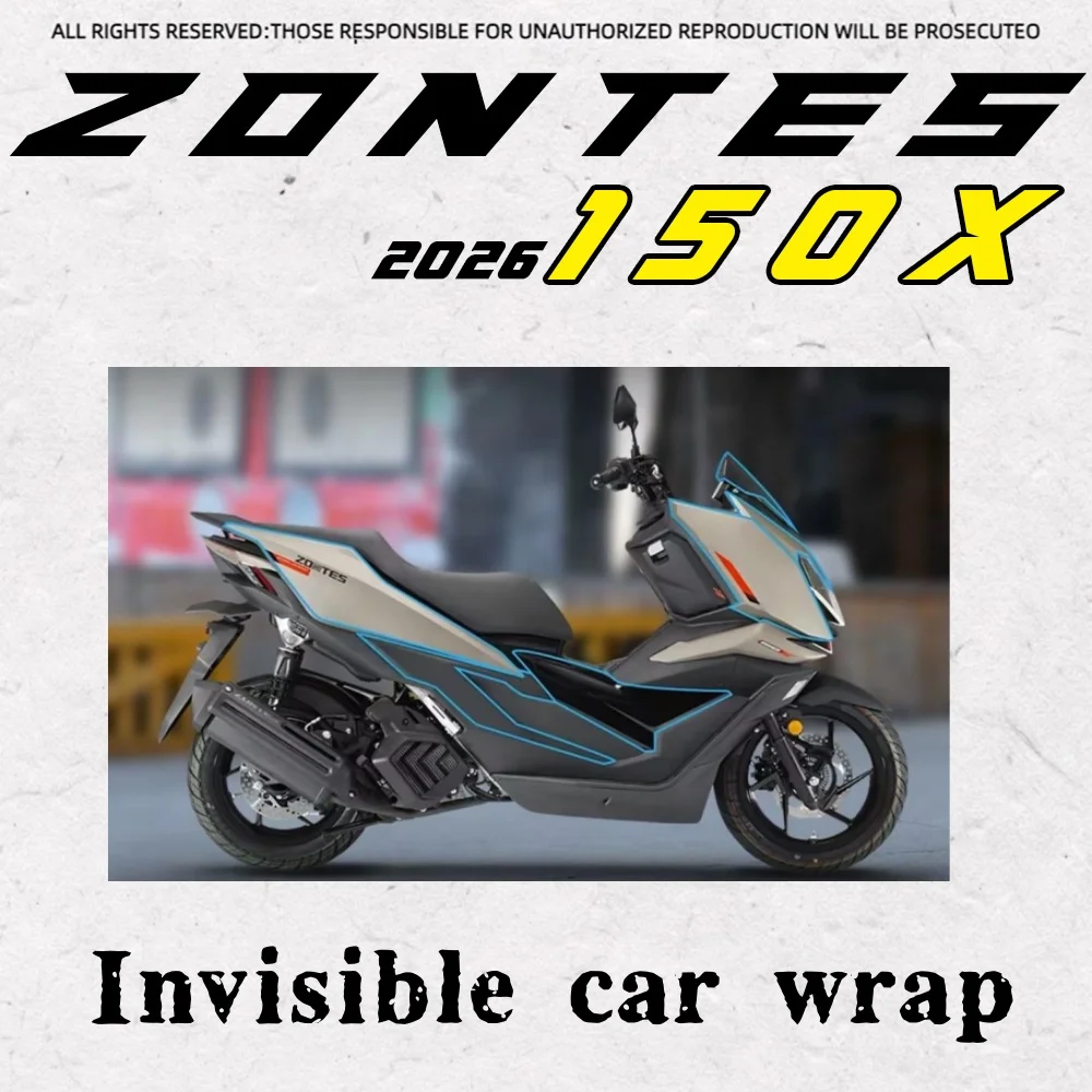 

For 2026 ZONTES 150X invisible car wrap, transparent fuel tank protection, body scratch-resistant film/sticker modification.