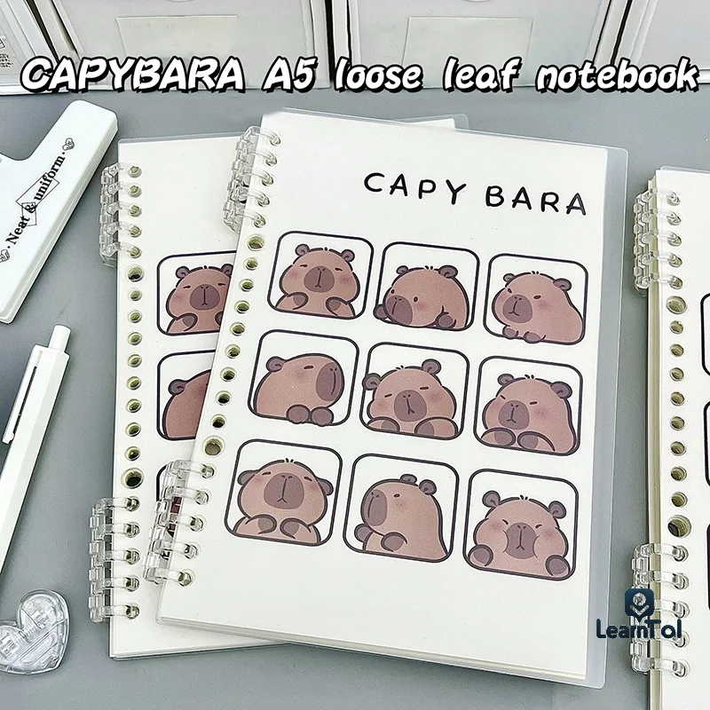 New Cartoon Capybara A5 Coil Notebook Loose-Leaf Book Student Cute Exercise Book Learning Stationery Notepad Diary