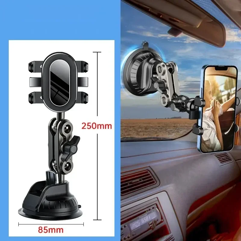 Car Phone Holder Suction cup bracket Universal Magic Arm Car Stand Phone Holder Windshield For Video Recording Vlog Shooting image 5