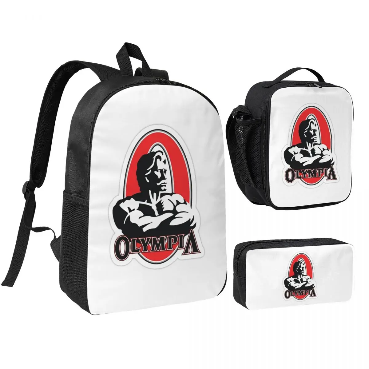 

Future Mr OLYMPIA Motivations Backpack Boys Girls BookBag School Bag Laptop Shoulder Bags 3ps Insulated Lunch Bag Pencil Case