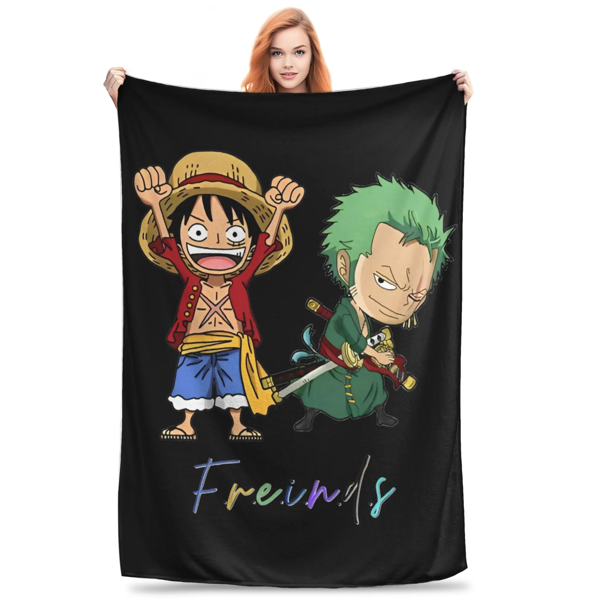 

Цельное одеяло Monkey D Luffy и Roronoa Zoro, несколько размеров, уютные и легкие пледы для дивана, дивана и кровати