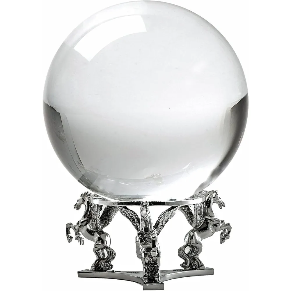 

Crystal Clear Clear Crystal Ball 130mm (5 inch) Including Silver Pegasus Stand