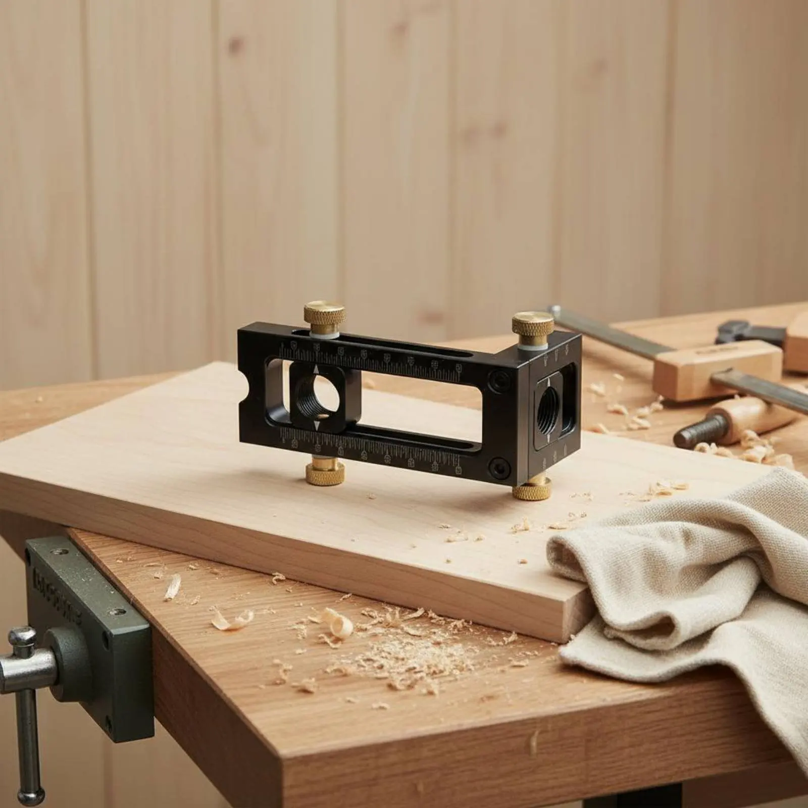 Hole Positioning Jig Adjustable Wood Drilling Guide Dowel Drilling Template Aluminum Alloy Tool Accessory for Furniture Making view 2