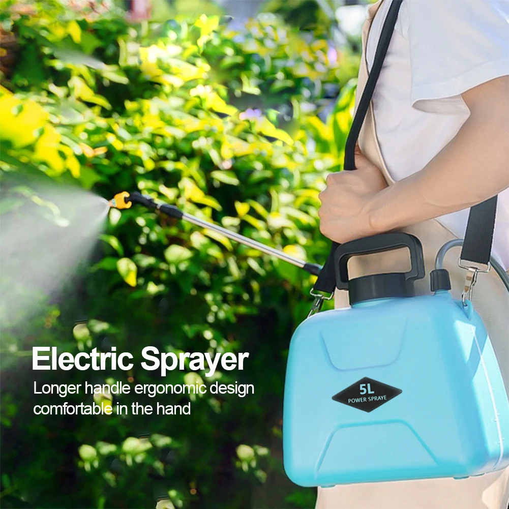 Shoulder Style 5L Electric Sprayer Garden  Sprinklers Telescopic Handle USB Charging 1500/2400mAh Garden Irrigation Tool