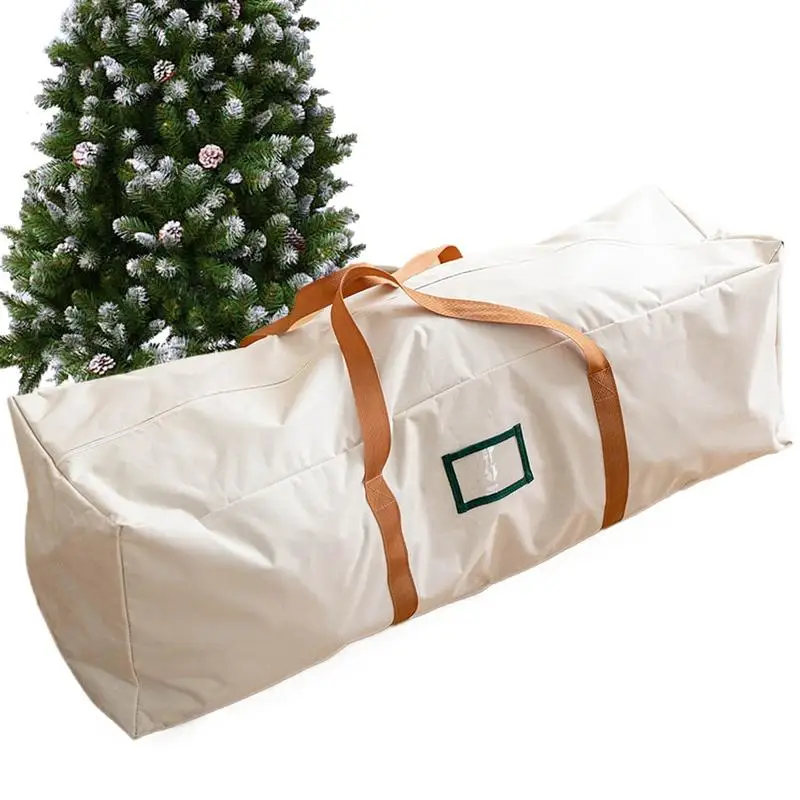 Large Christmas Tree Bag Storage Tub High Xmas Tree Decoration Wreath Storage Box Handles Waterproof And Durable Home Organizer